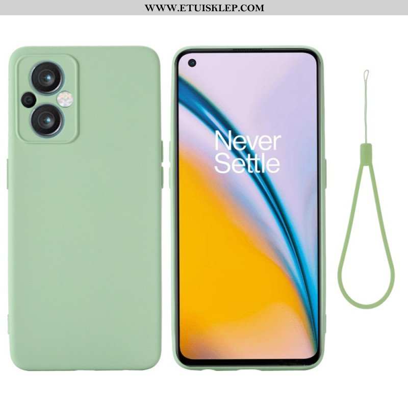 Etui do Oppo Reno 8 Lite z Łańcuch Płynny Silikon W Paski